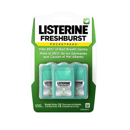 LISTERINE Listerine Freshburst Pocketpaks 72 Strips, PK36 5243620
